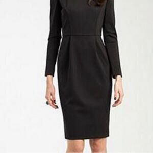 Trina Turk Long Sleeves Fitted Knee Length Lined Black Dress Women’s Size 8 NWT